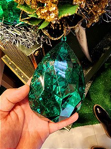 PENDENTE ORNAMENTO JOIA VERDE 15CM - PRÉ VENDA 2025
