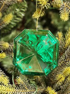 PENDENTE ORNAMENTO JOIA VERDE 10CM