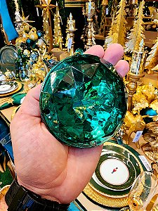 PENDENTE ORNAMENTO JOIA VERDE 10,5CM - PRÉ VENDA 2025