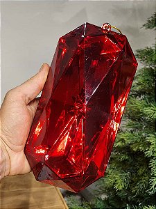 PENDENTE ORNAMENTO JOIA VERMELHA 22CM