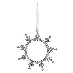 ORNAMENTO EM METAL FLOCO DE NEVE PRATA 16,5CM - PRÉ VENDA 2025