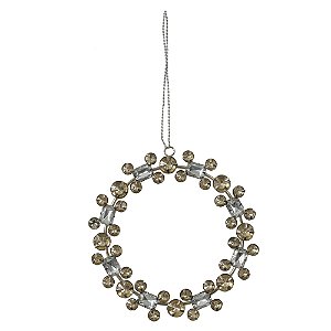 ORNAMENTO EM METAL FLOCO DE NEVE  PRATA E DOURADO 12CM - PRÉ VENDA 2025