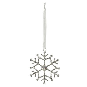 ORNAMENTO EM METAL FLOCO DE NEVE PRATA 9CM - PRÉ VENDA 2025