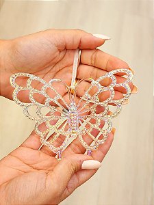 PENDENTE ORNAMENTO BORBOLETA IRIDESCENTE 11,8CM - PRÉ VENDA 2025