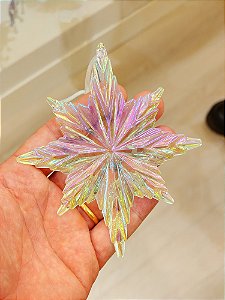 PENDENTE ORNAMENTO ESTRELA IRIDESCENTE 12,7CM - PRÉ VENDA 2025