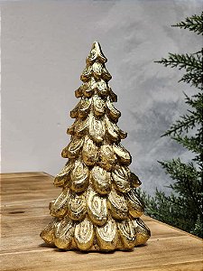 ÁRVORE DECORATIVA EM RESINA OURO