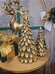 ÁRVORE DECORATIVA EM RESINA OURO - PRÉ VENDA 2025