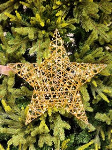 ESTRELA ARAMADA OURO COM LED 40CM