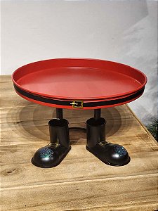 SUPORTE DECORATIVO EM METAL VERMELHO 30CM