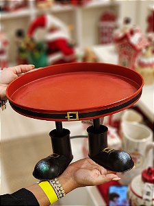 SUPORTE DECORATIVO EM METAL VERMELHO 30CM - PRÉ VENDA 2025