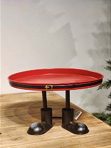 SUPORTE DECORATIVO EM METAL VERMELHO 35,5CM