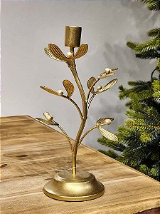 CANDELABRO EM METAL DOURADO 25CM