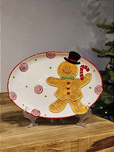 PRATO DE SERVIR OVAL GINGERBREAD 30CM