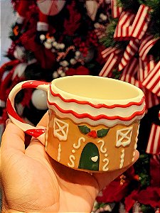 CANECA DECORATIVA CASA GINGERBREAD 7CM - PRÉ VENDA 2025
