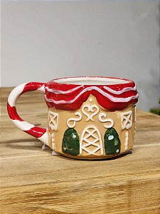 CANECA DECORATIVA CASA GINGERBREAD 7CM