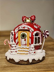CASINHA DE DOCES EM RESINA COM LED 13CM