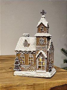 CASINHA EM RESINA DECORATIVA COM LED 23CM