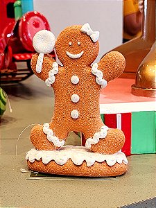BONECO GINGERBREAD EM RESINA 14CM - PRÉ VENDA 2025