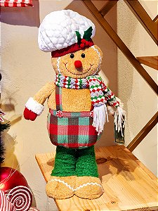 BONECO GINGERBREAD EM PÉ XADREZ 60CM - PRÉ VENDA 2025