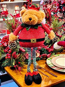 URSO EM PÉ VERMELHO 47CM - PRÉ VENDA 2025