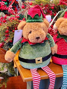 URSO SENTADO VERDE 44CM - PRÉ VENDA 2025