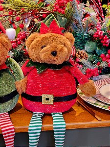 URSO SENTADO VERMELHO 44CM - PRÉ VENDA 2025