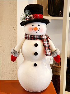 BONECO DE NEVE EM PÉ COM CARTOLA - PRÉ VENDA 2025