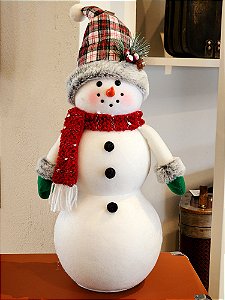 BONECO DE NEVE EM PÉ COM TOUCA - PRÉ VENDA 2025