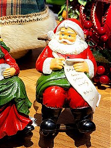 PAPAI NOEL NA CADEIRA DE BALANÇO EM RESINA 15,5CM - PRÉ VENDA 2025