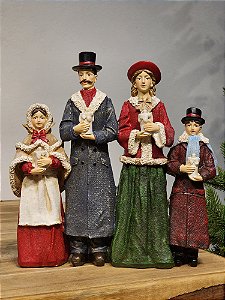 FAMÍLIA CORAL VERMELHO E VERDE EM RESINA 27,5CM