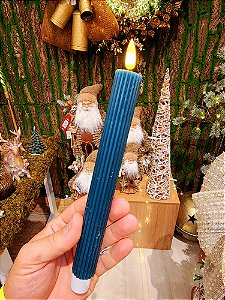 VELA EM CERA COM LED LISA VERDE COM 2 UNIDADES 25CM - PRÉ VENDA 2025