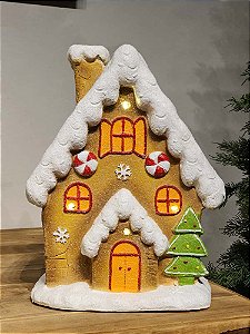 CASA NATALINA GINGERBREAD COM LED 38CM