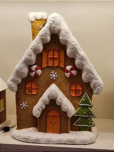 CASA NATALINA GINGERBREAD COM LED 38CM - PRÉ VENDA 2025