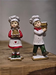 CASAL DE CRIANÇAS COZINHEIROS 15CM