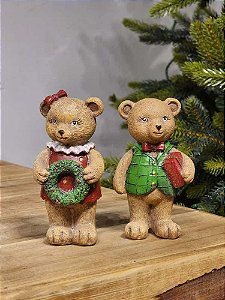 CASAL DE URSOS EM RESINA 11,5CM