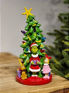 GRINCH COM ÁRVORE DE NATAL EM RESINA 29CM