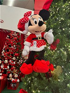 MINNIE SENTADA PELUCIA COM VESTIDO E LAÇO 45CM
