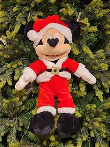 MICKEY SENTADO PELUCIA COM ROUPA DE NOEL 45CM