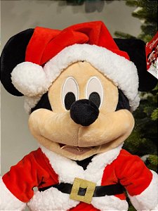 MICKEY SENTADO PELUCIA COM ROUPA DE NOEL 45CM