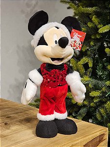 MICKEY EM PÉ PELUCIA COM COLETE DE LANTEJOLA 36CM