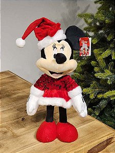 MINNIE EM PÉ PELUCIA COM BLUSA DE LANTEJOLA 36CM
