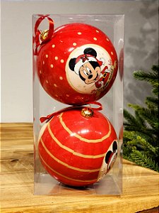 BOLA MICKEY E MINNIE 12CM KIT COM 2 UNIDADES