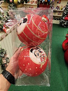 BOLA MICKEY E MINNIE 12CM KIT COM 2 UNIDADES