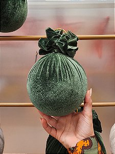 BOLA VELUDO VERDE 15CM