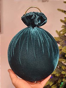 BOLA VELUDO VERDE 20CM
