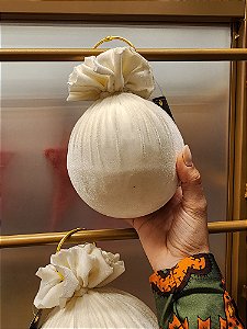 BOLA VELUDO BRANCA OFF 12CM - PRÉ VENDA 2025