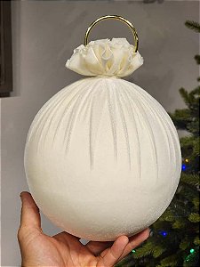BOLA VELUDO BRANCA OFF 20CM