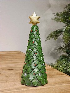 ÁRVORE DECORATIVA EM RESINA VERDE 20CM