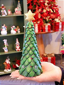 ÁRVORE DECORATIVA EM RESINA VERDE 20CM  - PRÉ VENDA 2025