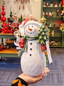 BONECO DE NEVE COM ÁRVORE DE NATAL 25CM - PRÉ VENDA 2025